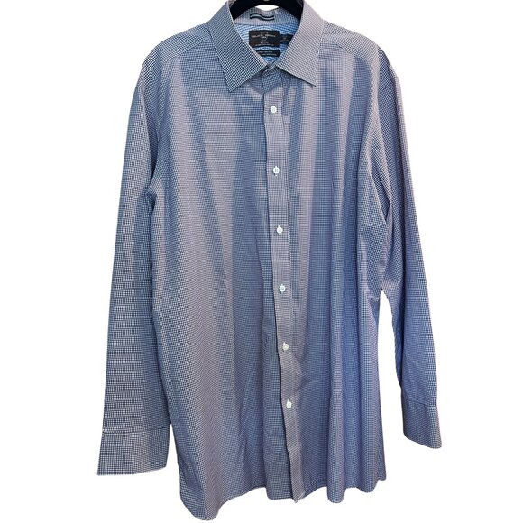 Full Cotton High Quality Button Down // Black Brown Fitted Non-Iron Men's XL - Picture 1 of 7